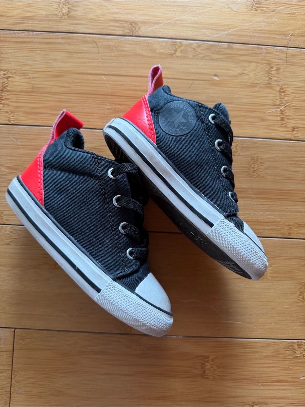 Kids toddler, Converse, black red tennis shoes, sneaker 8